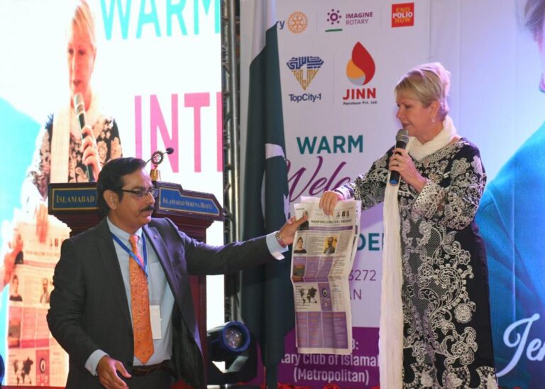 Hosted Rotary International President Jennifer Jones at Islamabad